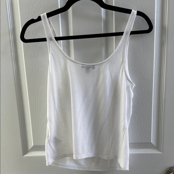Express White Relaxed Crop Tank Top - Picture 3 of 4